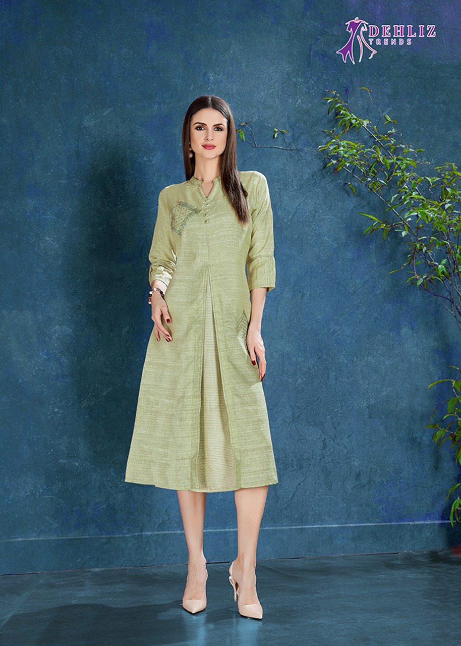 Dehliz trends ved beautifull and modern silk fabric Embroidered Kurties