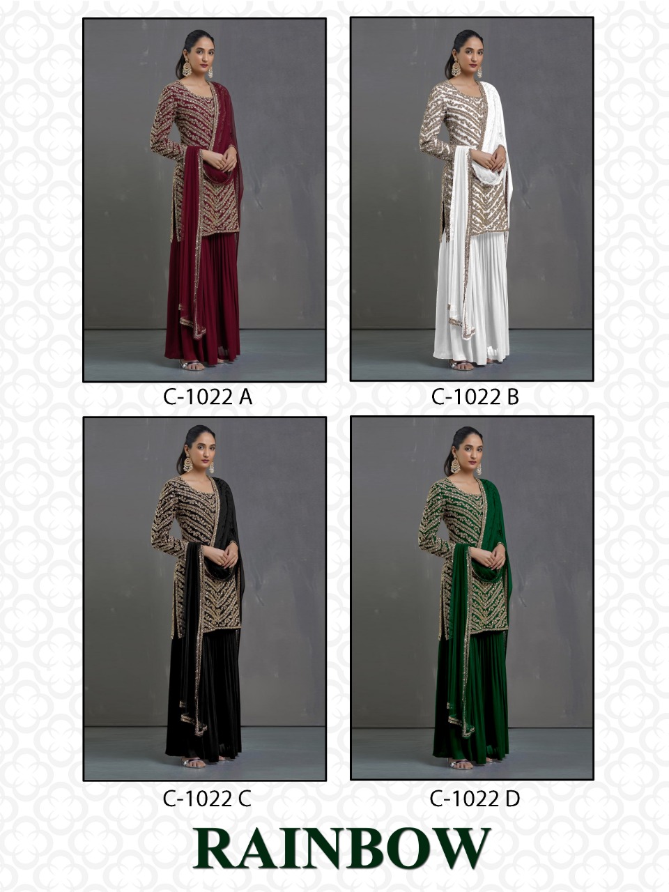 Fepic rainbow elegant and Modern Stylish Georgette  fabric Pakistani collection of Salwar suit