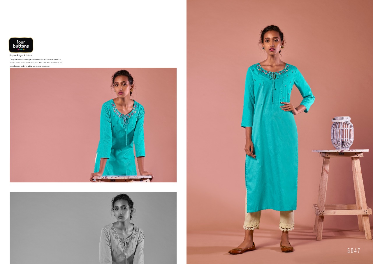 Four buttons colors vol 7 elagant Style gorgeous stunning look cotton Embroidered Kurties