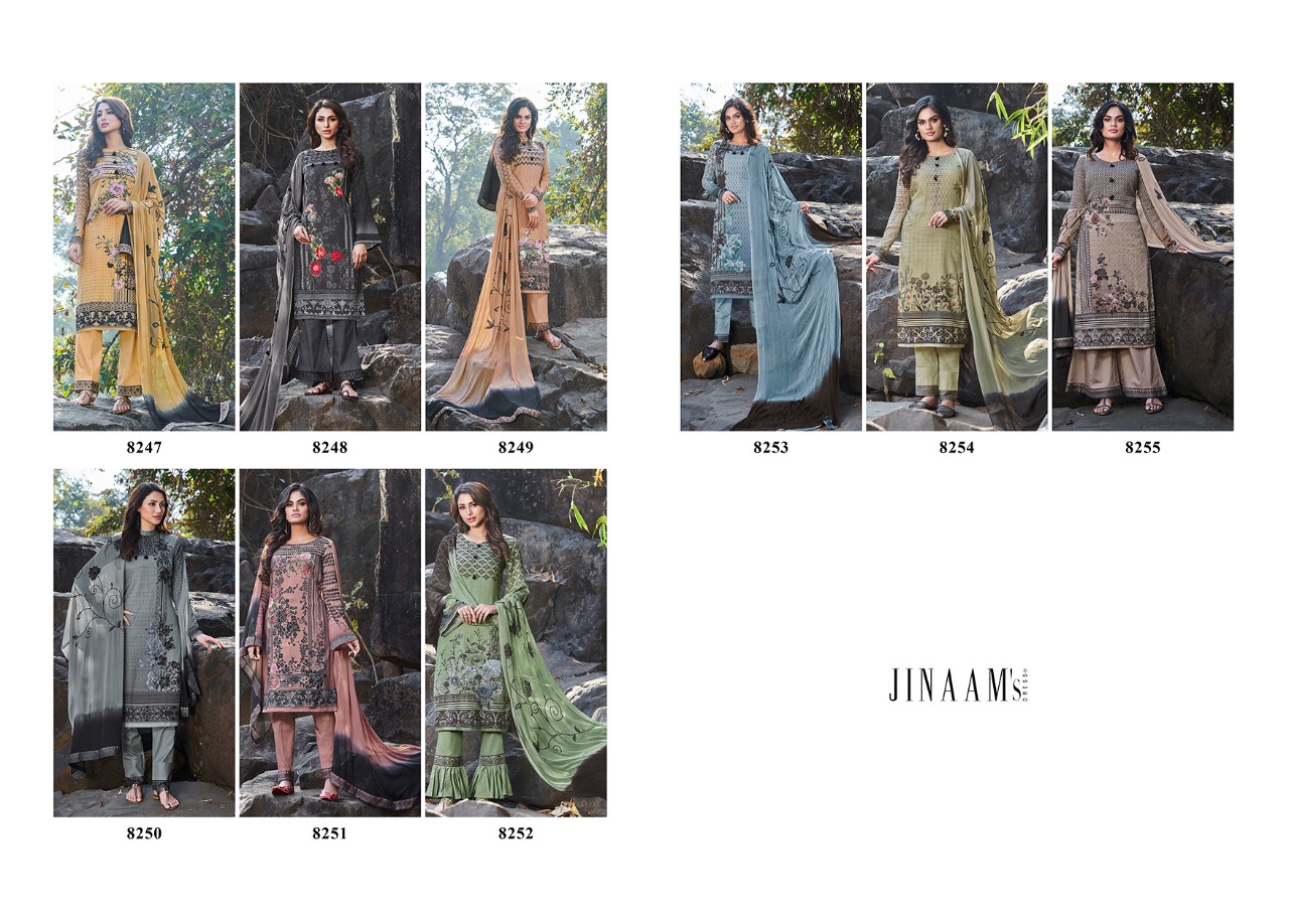 Jinaam adeena digital printed cotton satin beautifull Salwar suits