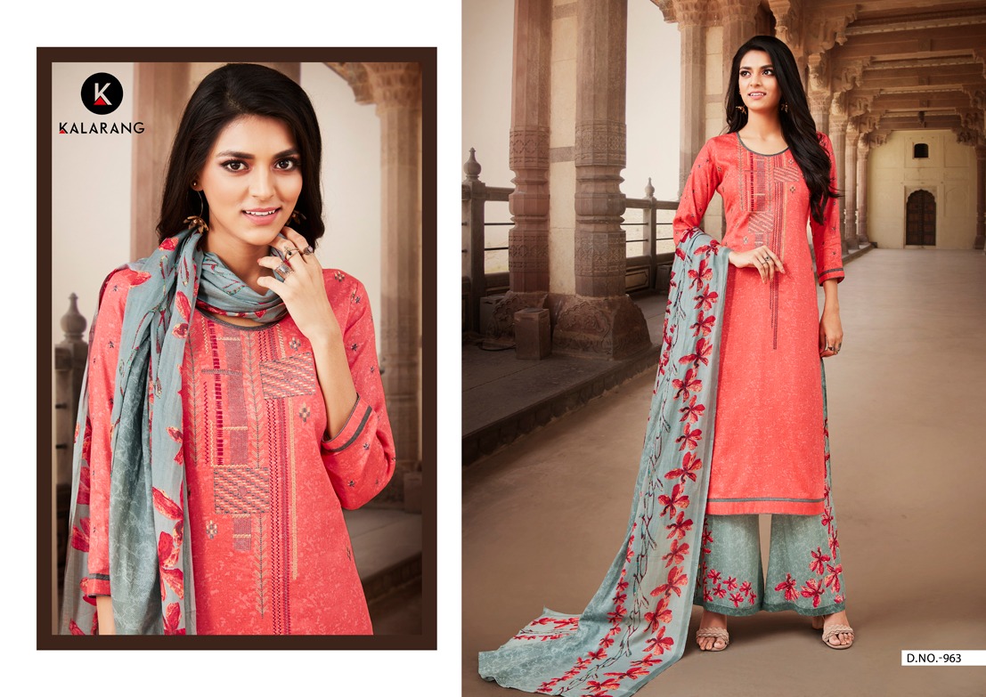 Kalarang Maira Vol 2 gorgeous stunning look satin print with fancy EMBROIDERY work Salwar suits