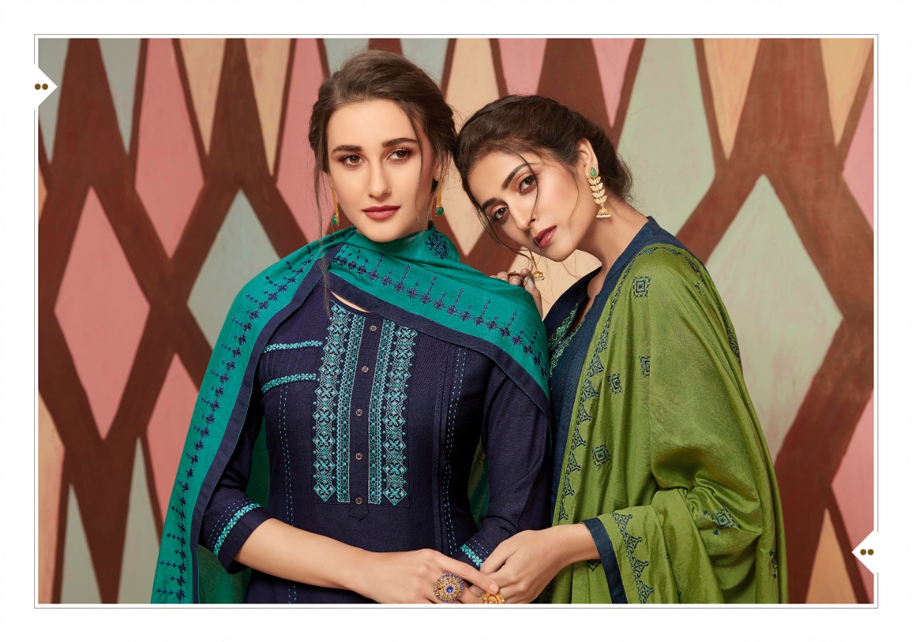 Kalaroop arties by patiyala vol 4 stunning look beautifully designed rayon with Embroidered Kurties