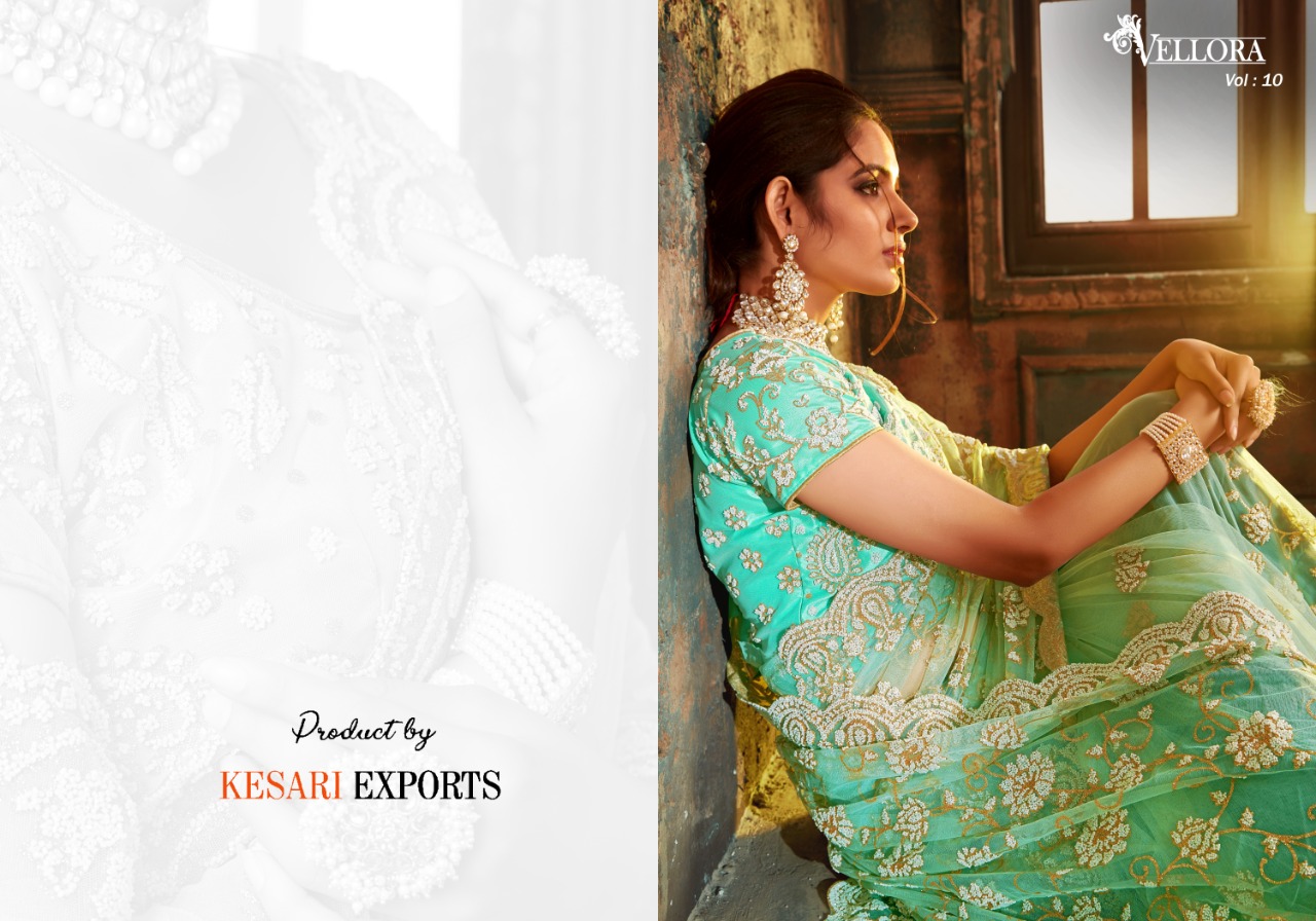 Kesari exports vellora vol 10 gorgeous stunning look net Sarees