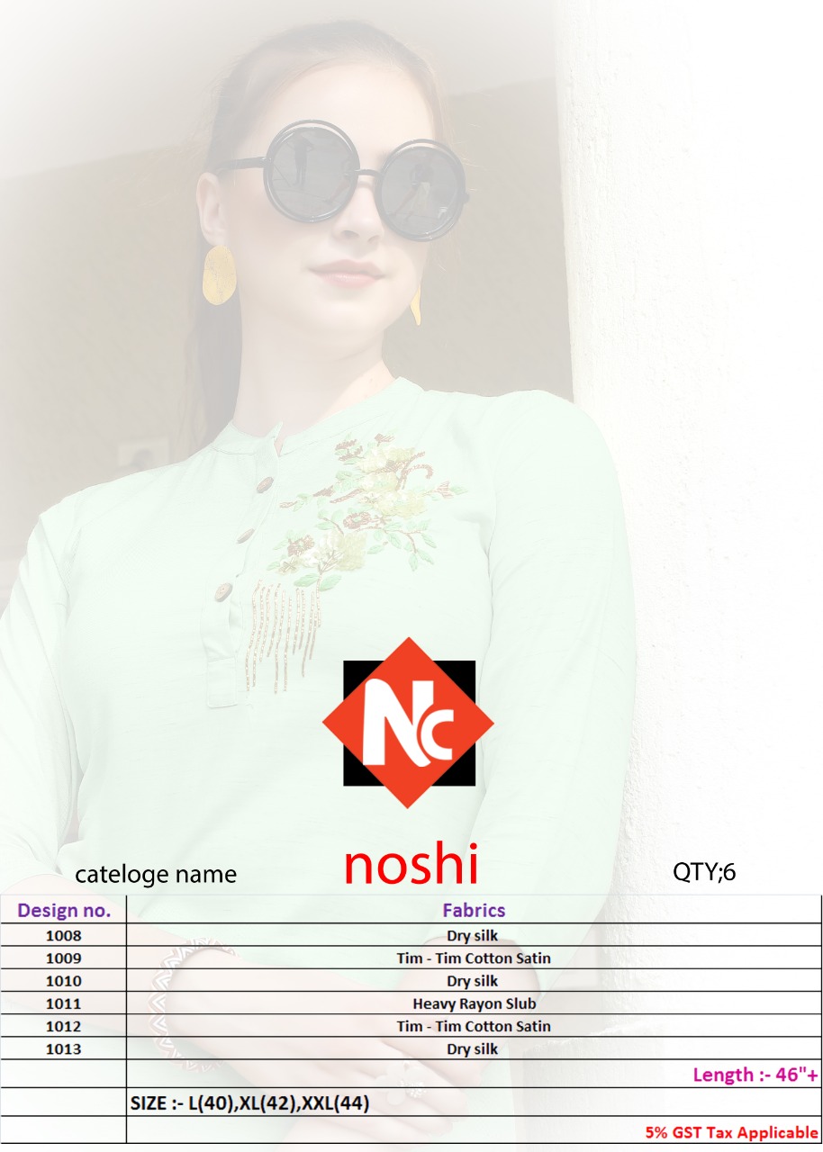 Neeti noshi modern Stylish trendy look fancy fabric Handwork Kurties