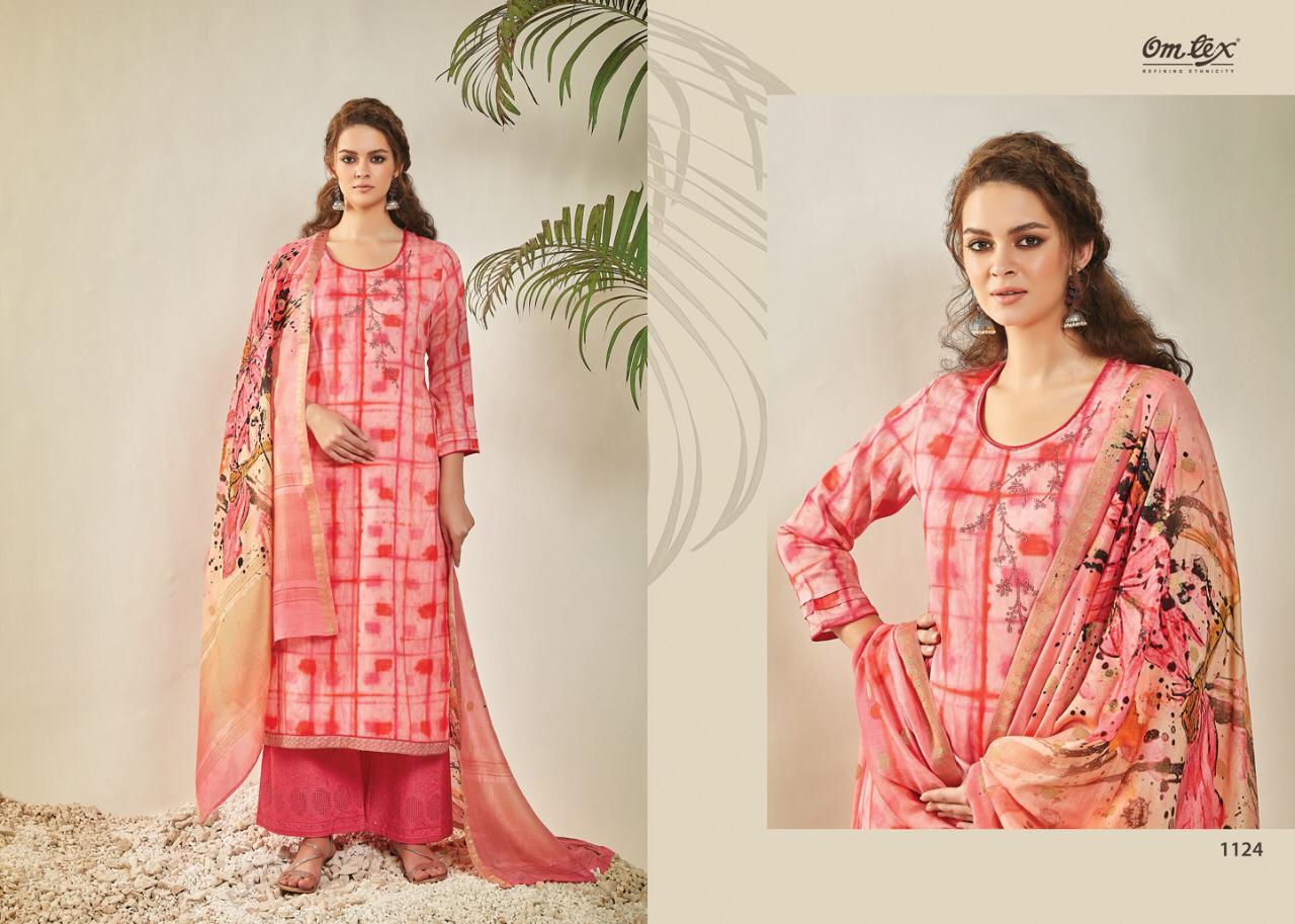 Om Tex Ahana Beautifully Designed fine satin digital print with work Salwar suits