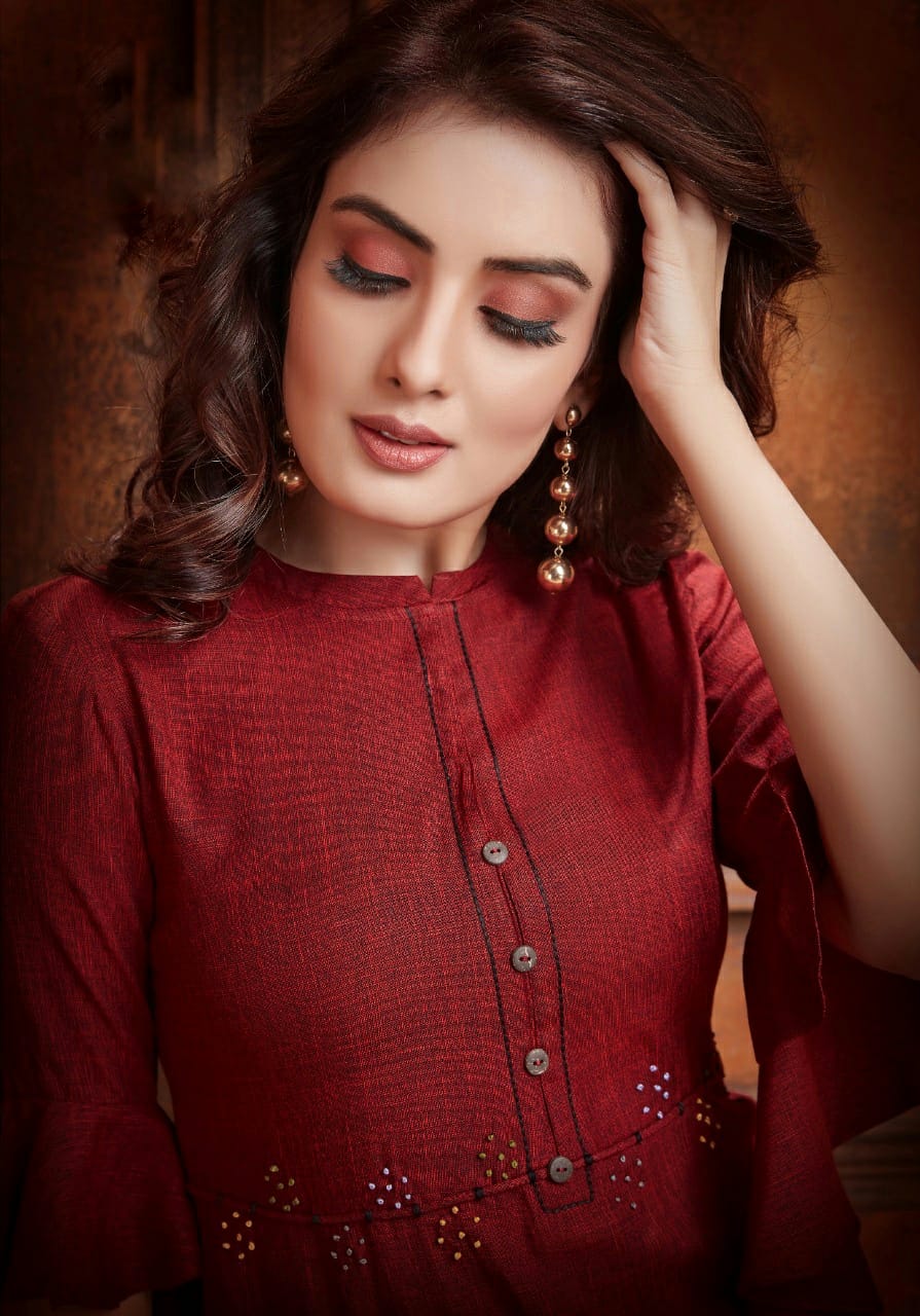 Privaa seher vol 4 attractive and stunning look rayon fabric Kurties