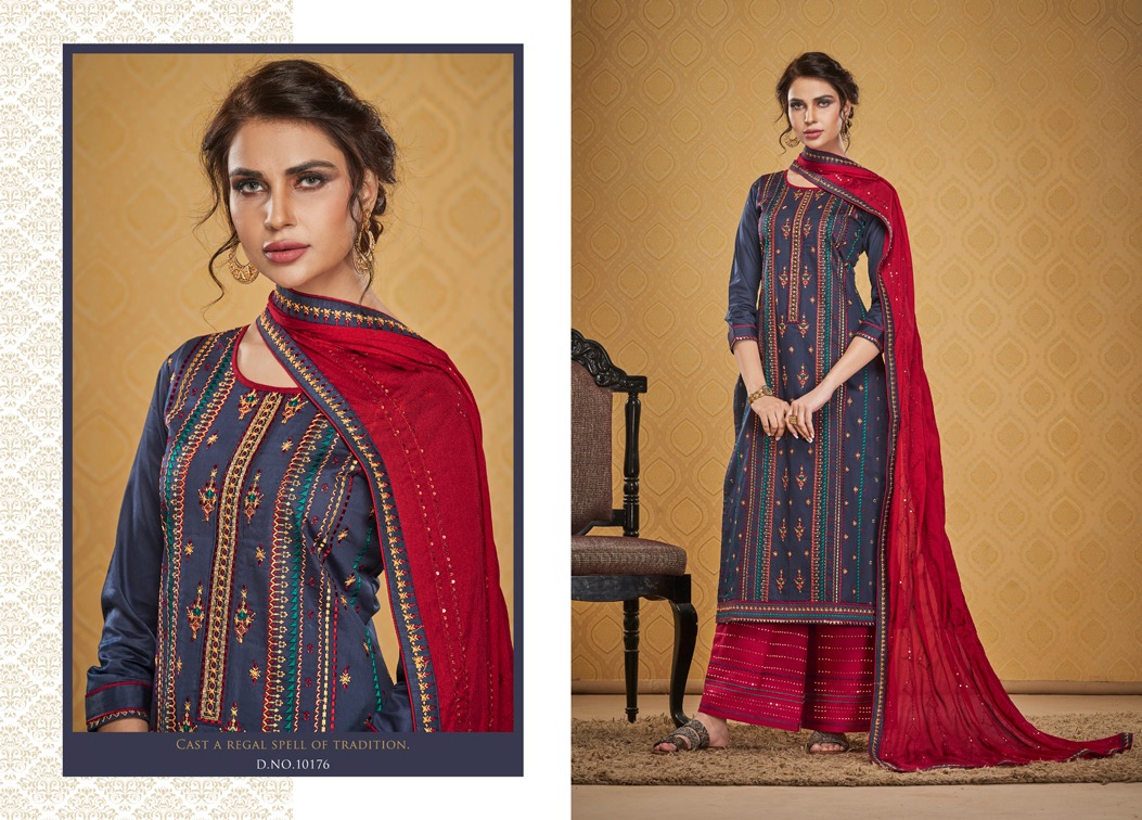 Ramaiya Safari stunning look jam Silk with handwork Embroided Salwar suits