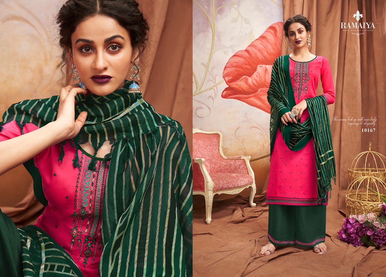 Ramaiya shalimar elegant look jam silk Embroided khatli work Salwar suits