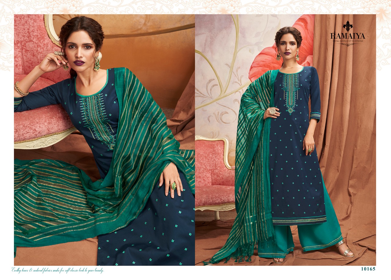 Ramaiya shalimar elegant look jam silk Embroided khatli work Salwar suits