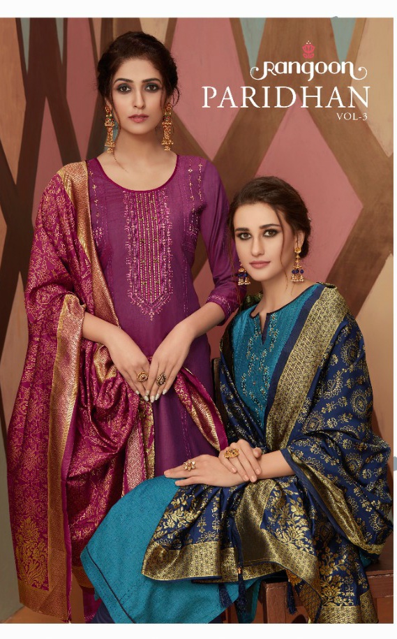 Rangoon paridhan vol 3 stunning look beautifully designed fancy silk With khatli work