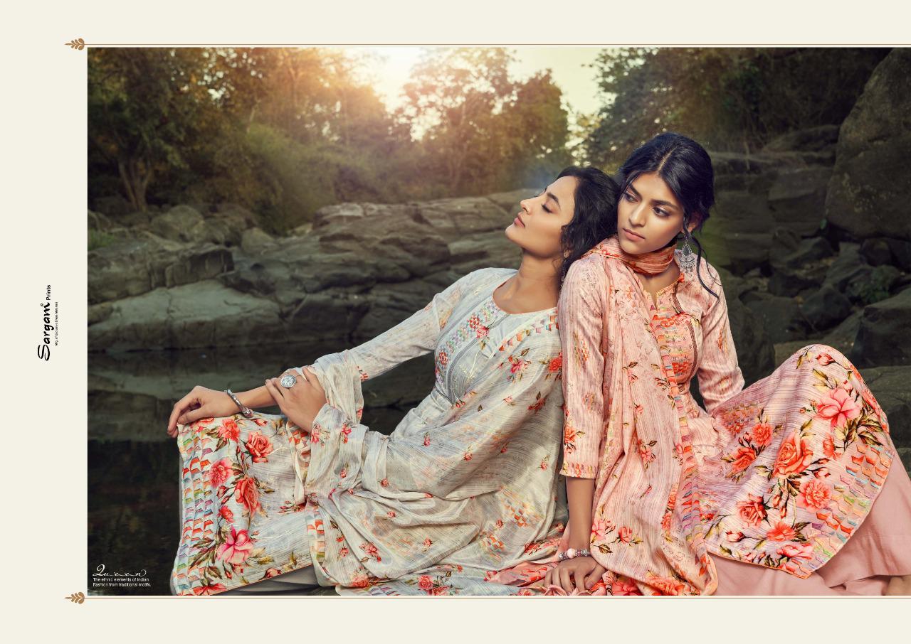 Sargam prints Shirley Satin digital print with sarvoski work Salwar suits