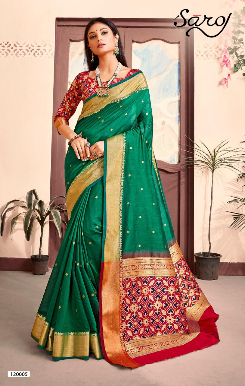 Saroj matka silk innovative style silk saree with cotton silk blouse
