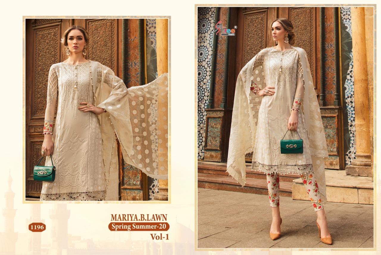 Shree Fab Maria b Spring Summer 20  vol 1 pure lawn print with Embroidered Pakistani concept Salwar suits