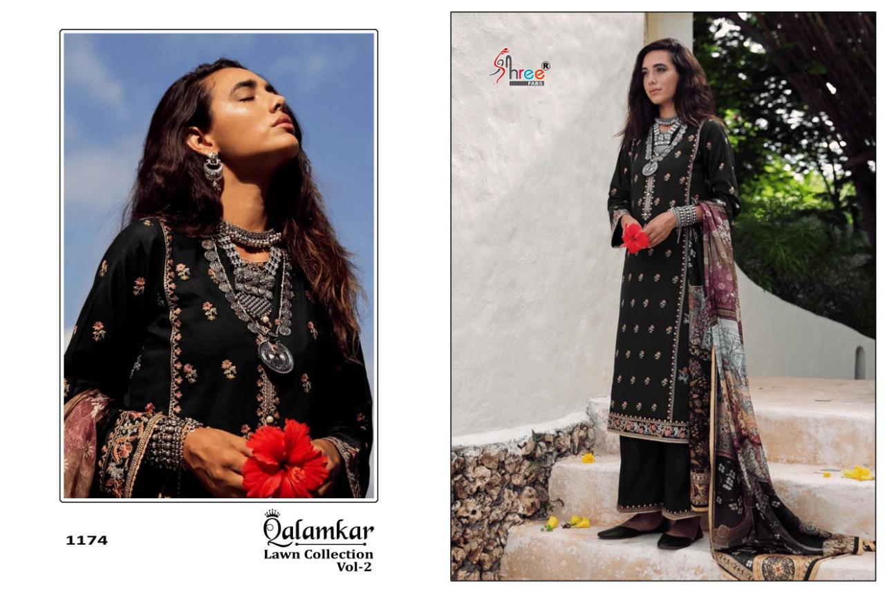 Shree Fab qalamkar lawn collection vol 2 gorgeous stunning look cotton fabric Embroidered Salwar suits