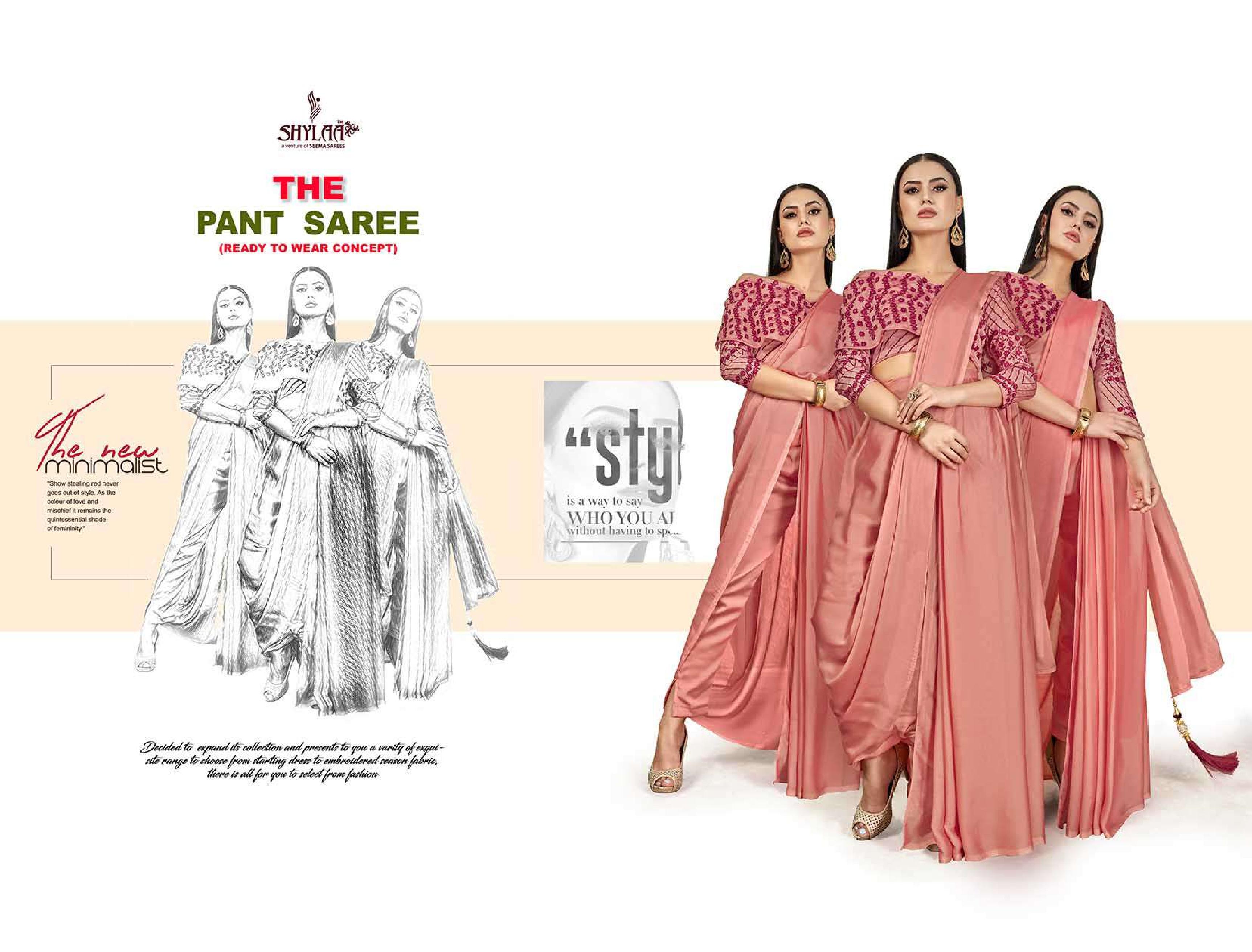 Shylaa the pant saree beautifull and modern Trendy pant Sarees