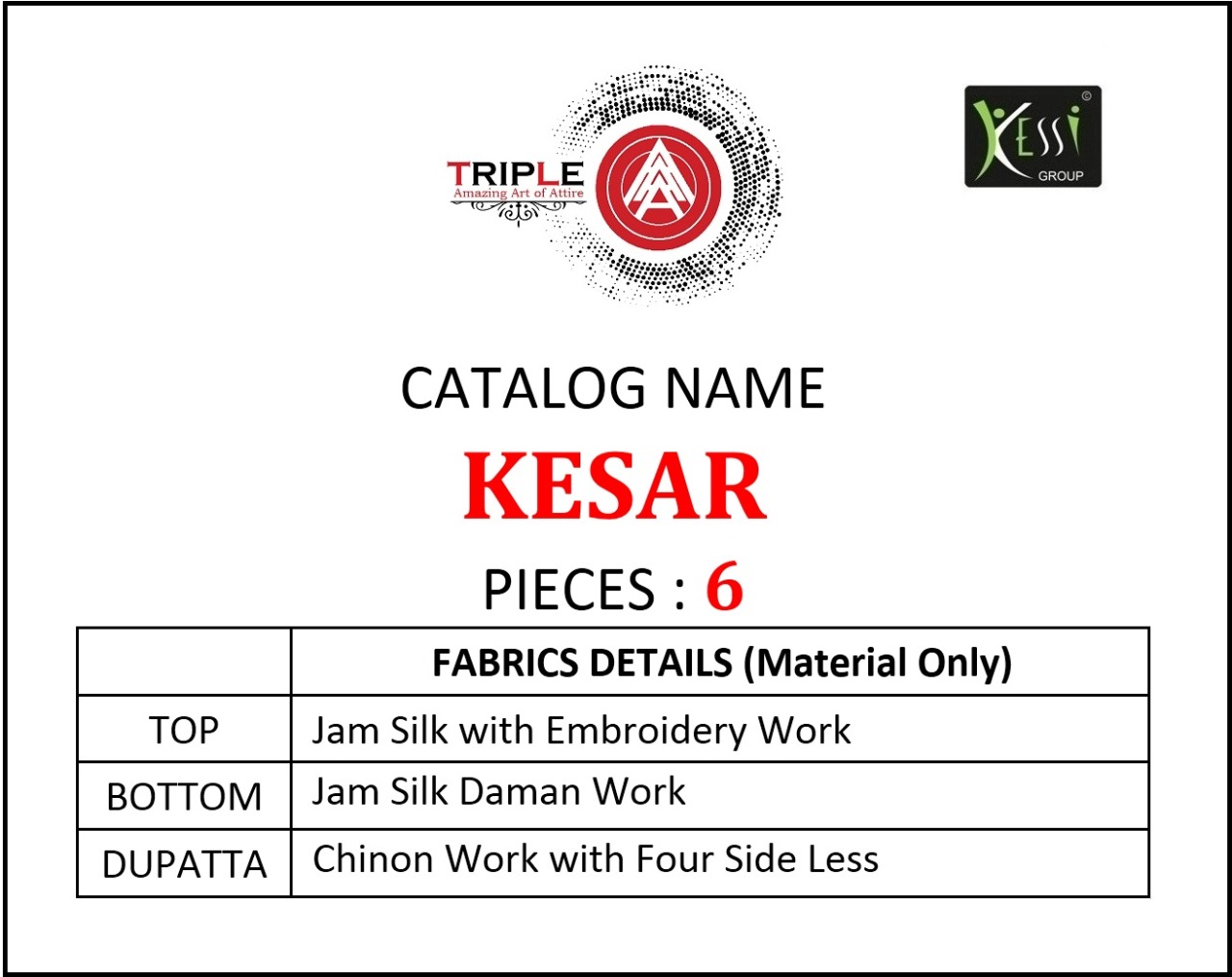 Triple AAA kesar innovative style jam silk Embroided Salwar suits