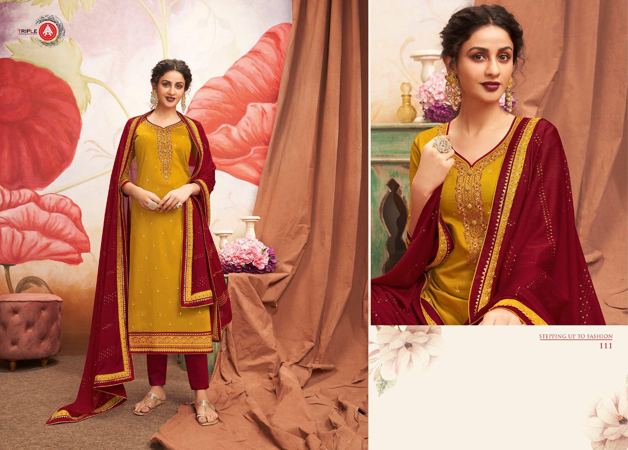 Triple AAA khanak innovative style jam silk with work Salwar suits