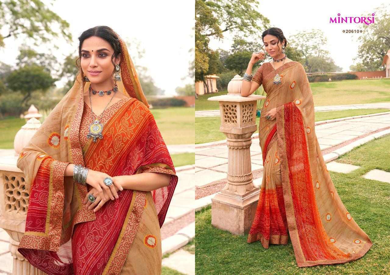 Varsiddhi mintorsi gun gun weightless saree with Satin lace and blouse