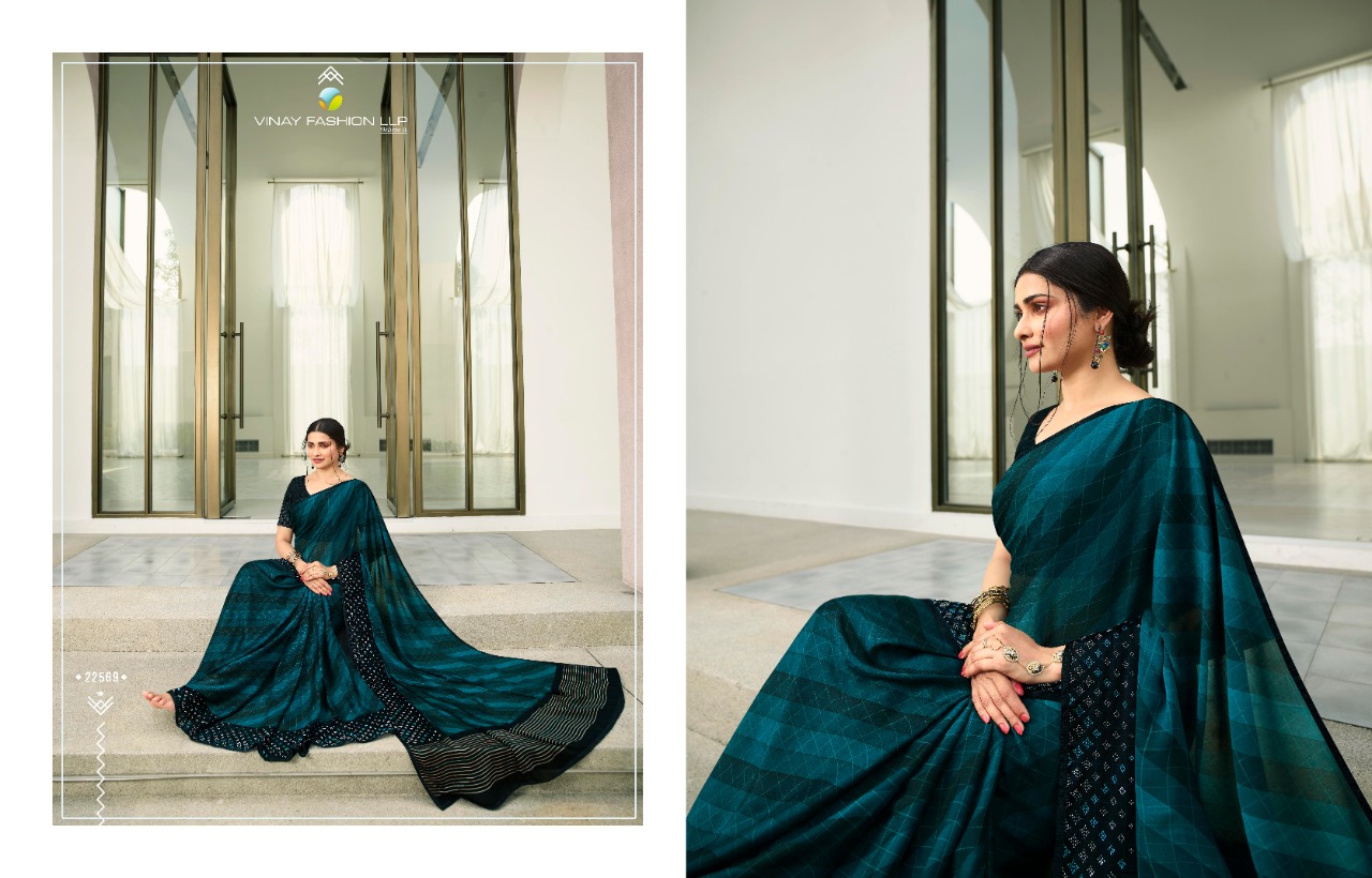 Vinay Fashion glitter astonishing style beautifully designed silk Georgette with sarvoski work Sarees