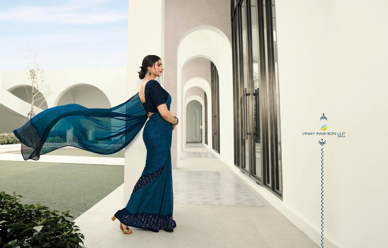 Vinay Fashion glitter astonishing style beautifully designed silk Georgette with sarvoski work Sarees