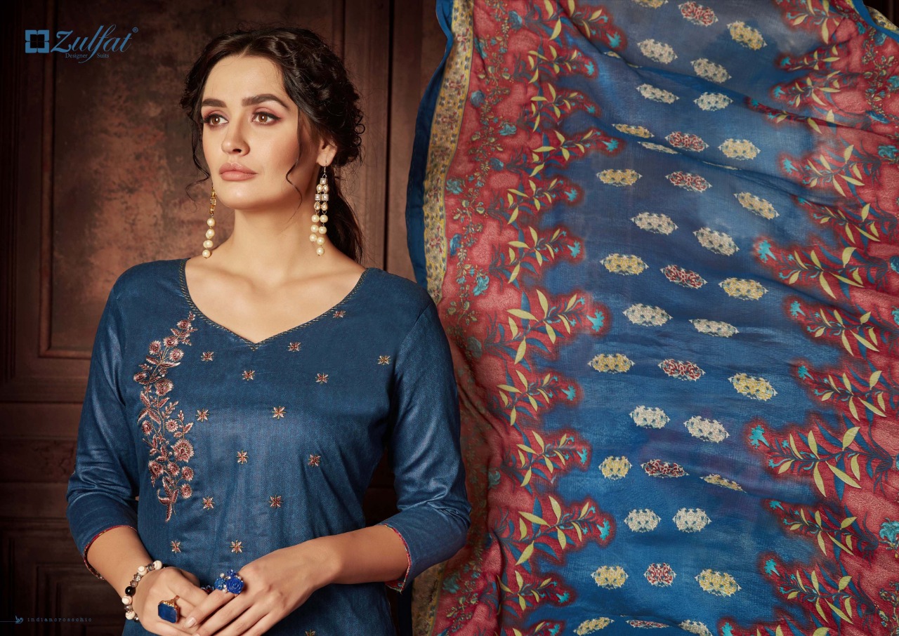 Zulfat designer jashn e Patiala vol 3 jam cotton print Embroided Salwar suits
