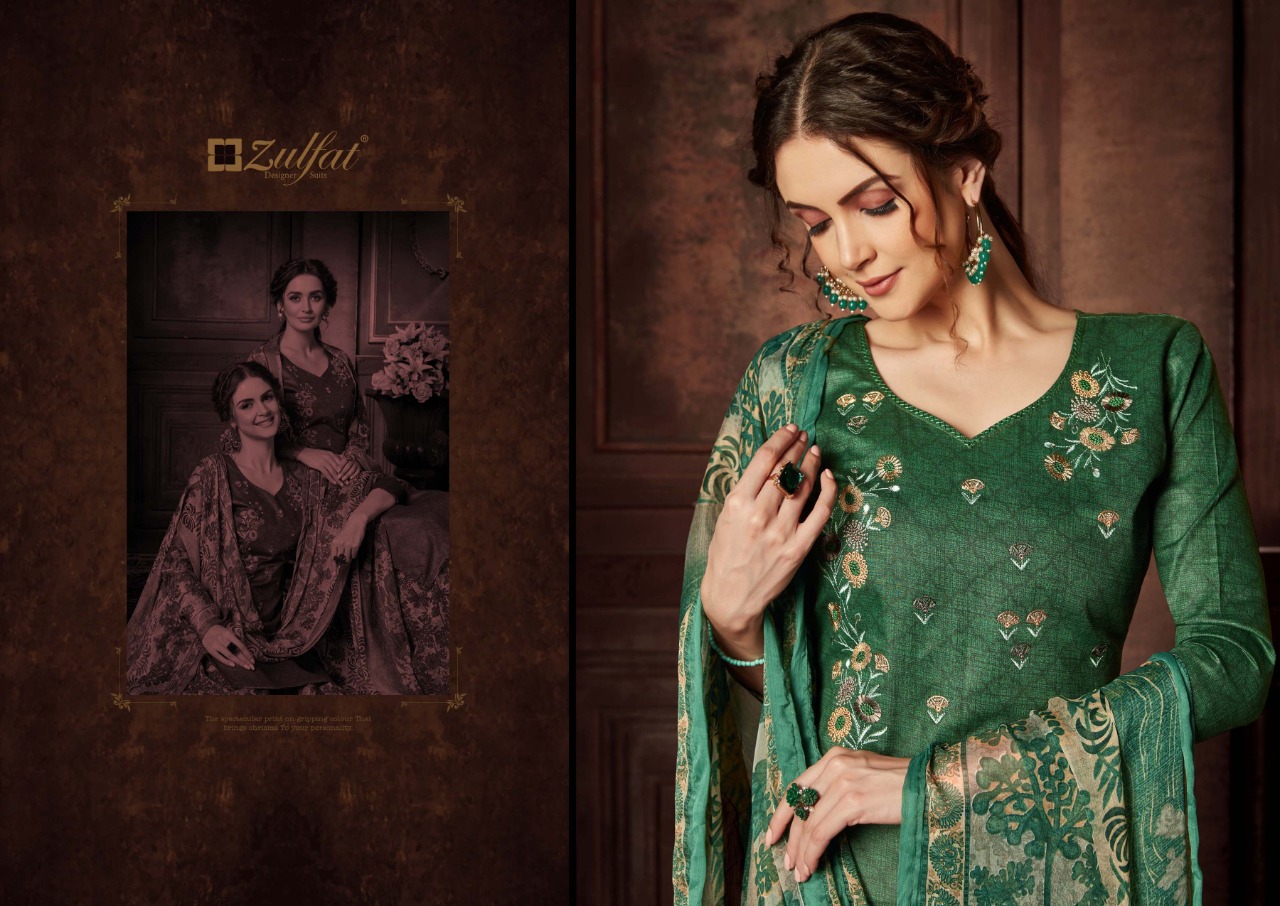 Zulfat designer jashn e Patiala vol 3 jam cotton print Embroided Salwar suits