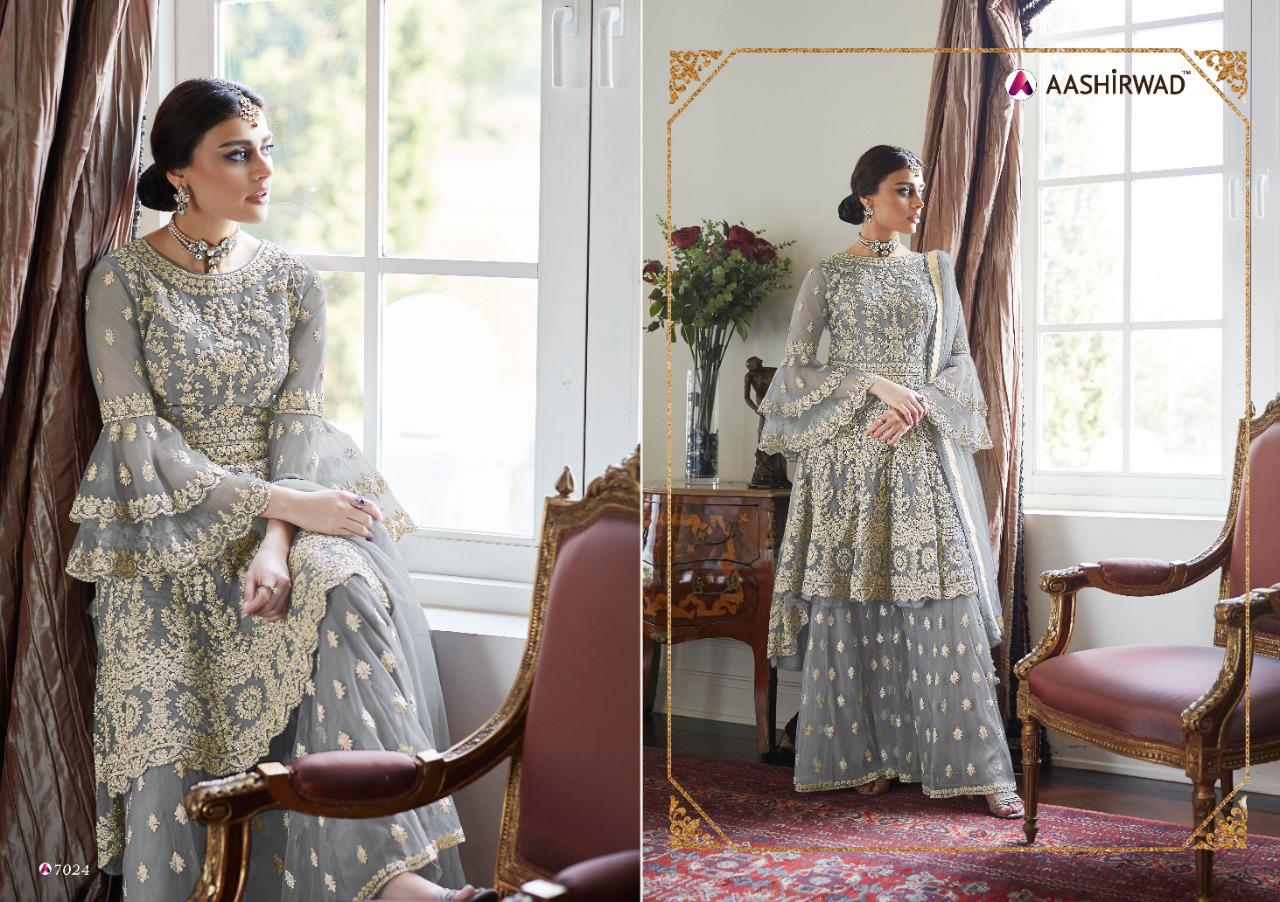 Aashirwad creation morbagh premium sharara party wear embroidered collection