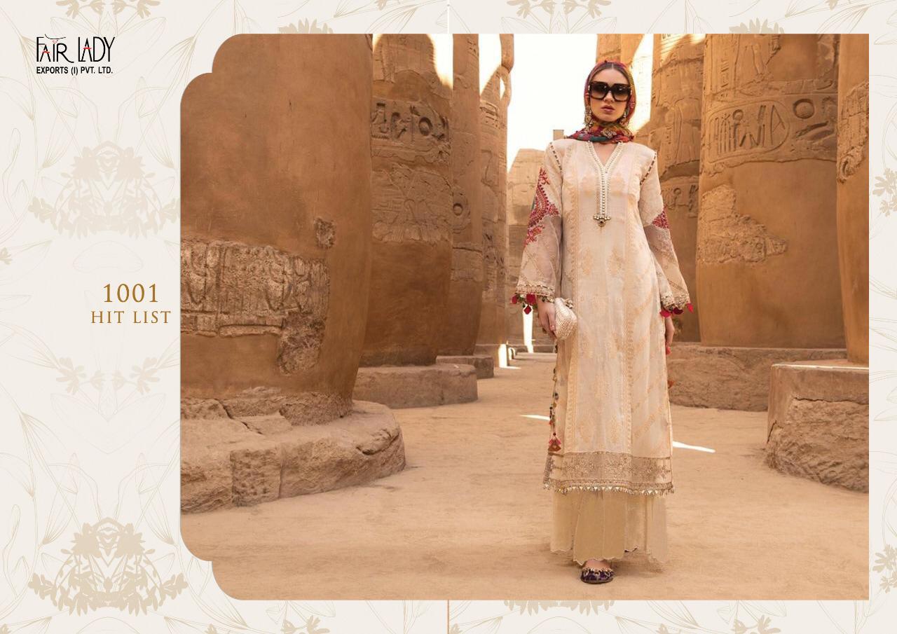 Fairlady maria b satin vol 2 Karachi style dress Material at wholesale rate