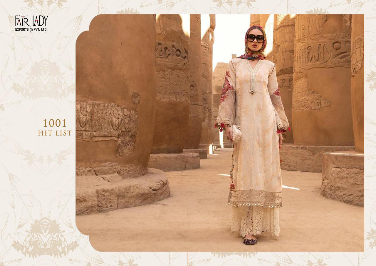 Fairlady maria b satin vol 2 Karachi style dress Material at wholesale rate