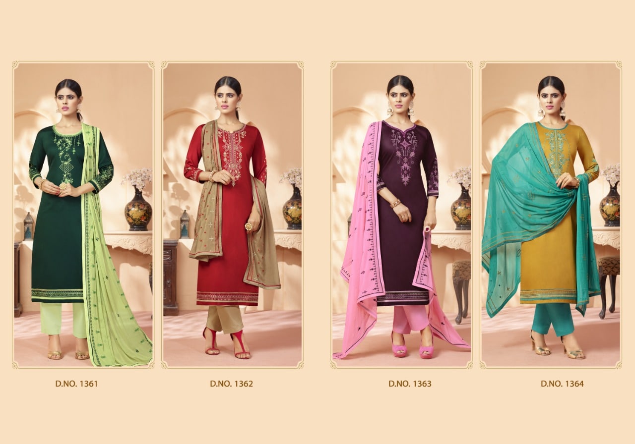 Kalarang creation sashiya embroidered salwar suits Material at wholesale prices