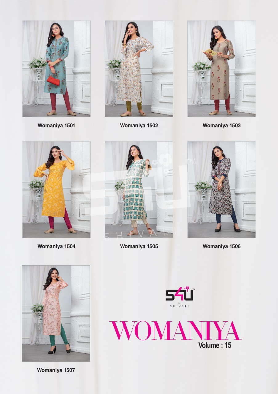 S4u by shivali womaniya vol 15 daily wear casual kurties