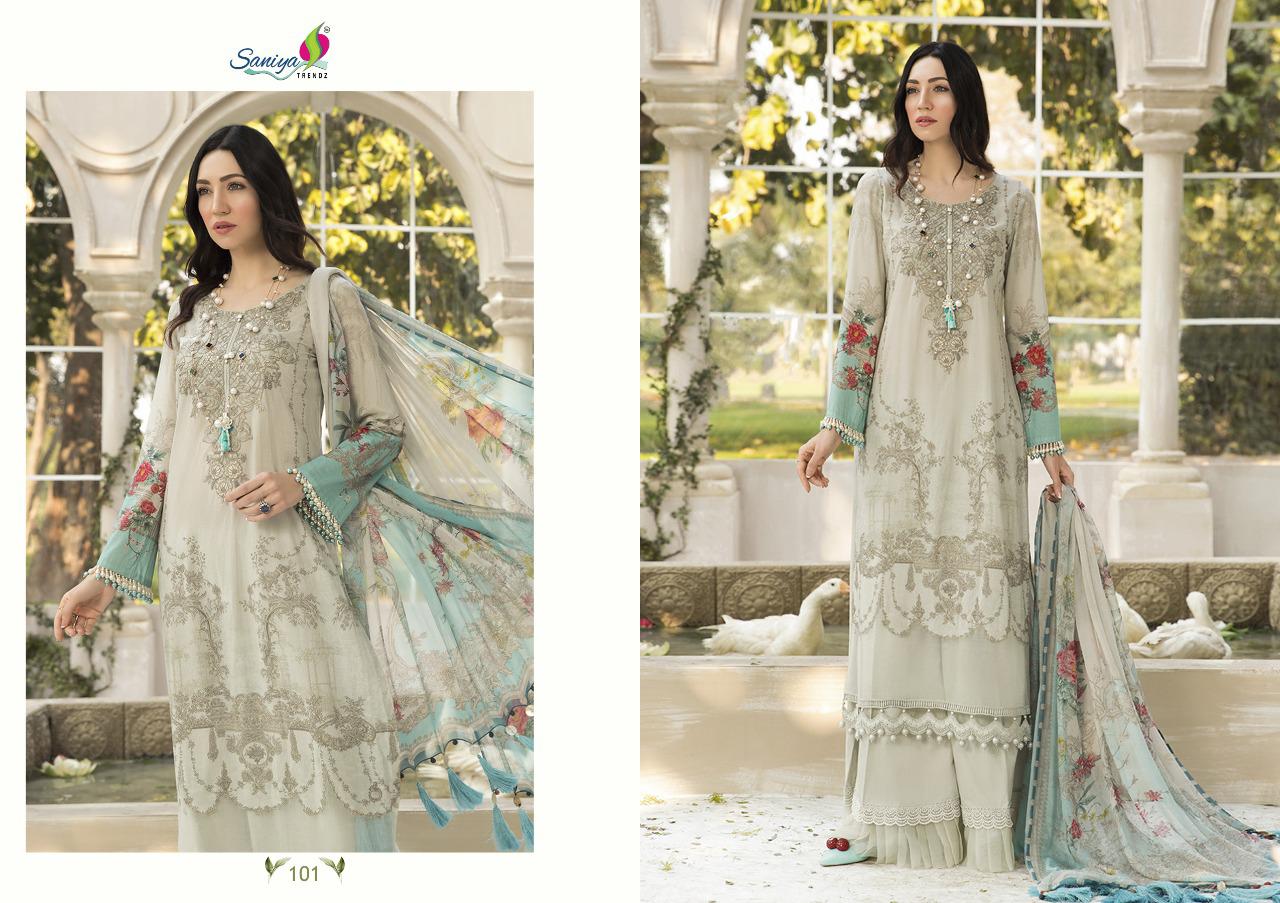 Saniya trends mariya b lawn mprint karachi dress material exporter