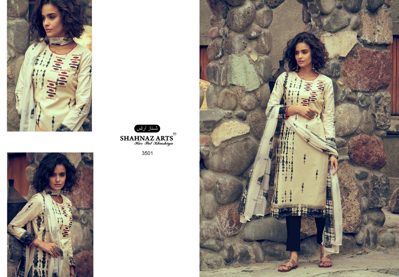 SHAHNAZ ARTS GULBAGH PURE COTTON PRINT WITH SELF EMBROIDERED SALWAR KAMEEZ CATALOG