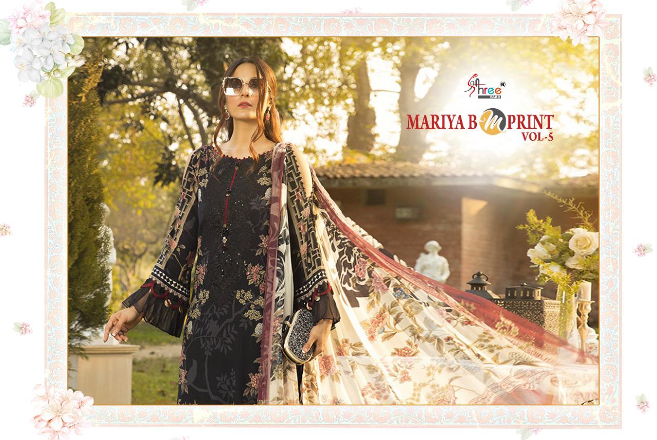 Shree fab mariya b mprint vol 5 cotton printed pakistani dress material