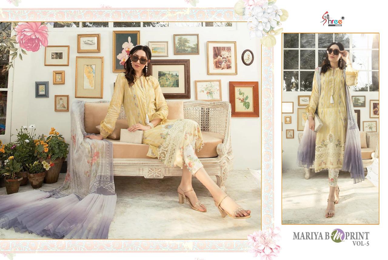 Shree fab mariya b mprint vol 5 cotton printed pakistani dress material