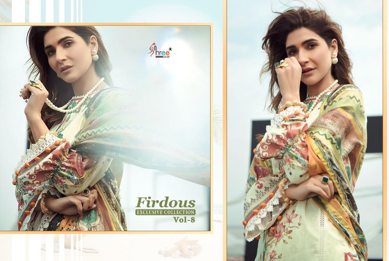 Shree fabs firdosh Exclusive collection vol 8 pakistani dress Material wholesaler