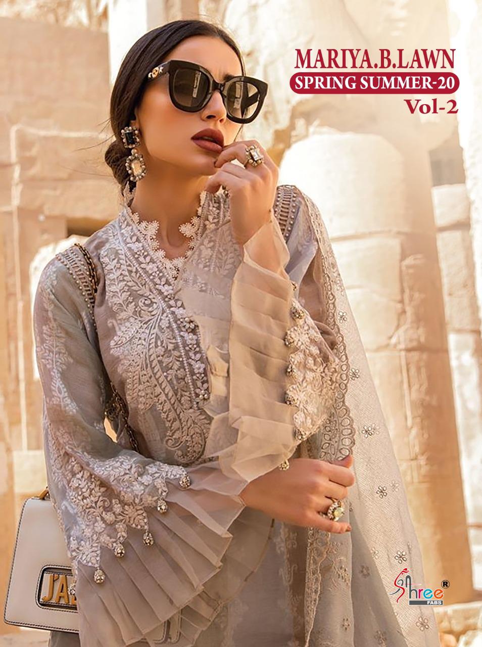 Shree fabs mariya b lawn spring summer 20 vol 2 Pakistani dress Material collection exporter