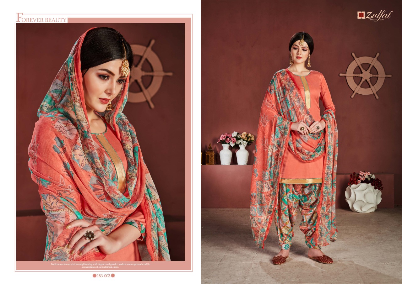 Zulfat designer studio mohini Cotton printed salwar suits Wholesaler