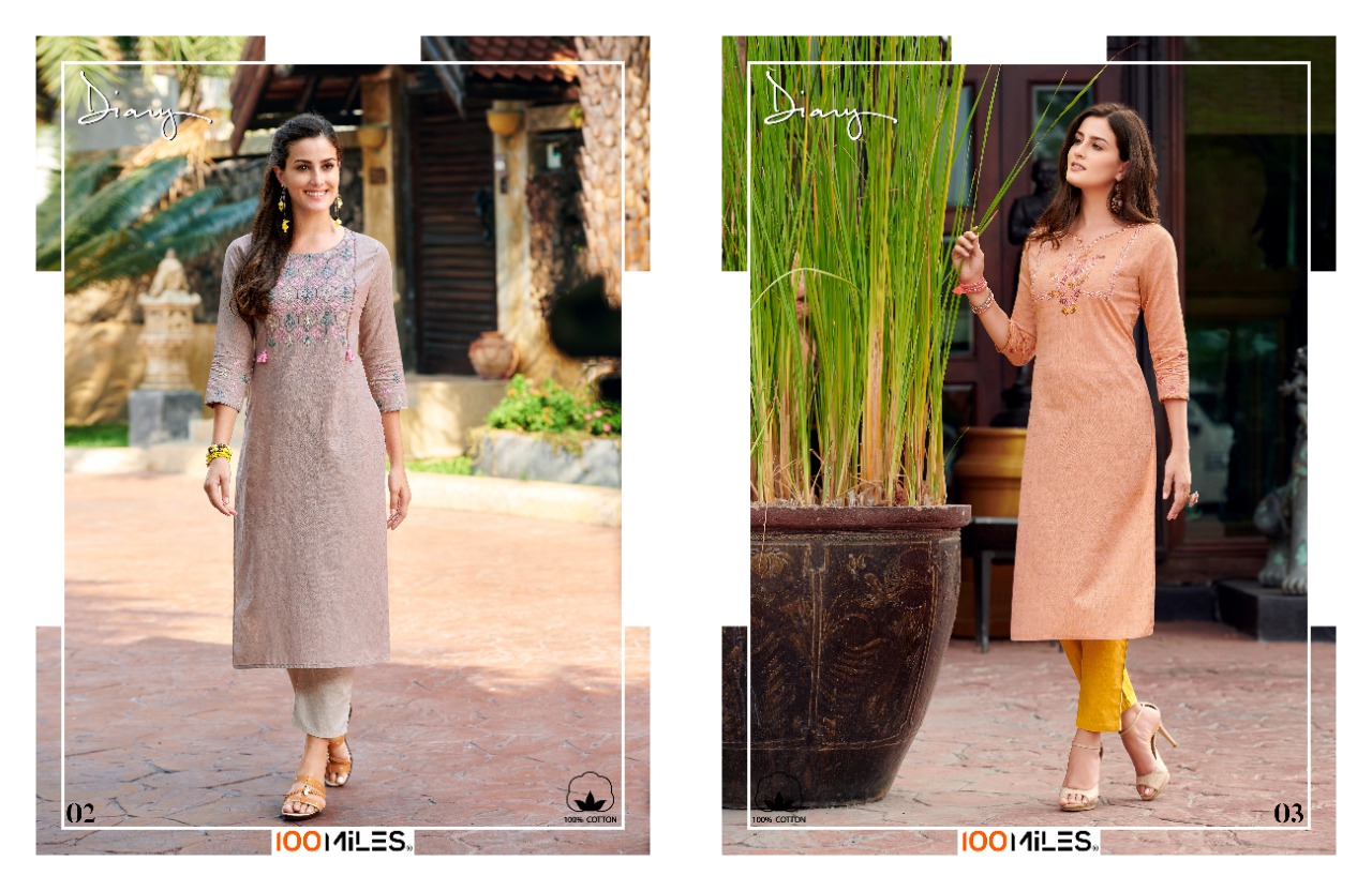 100 miles diary ready to wear fancy cotton kurties at wholesale prices