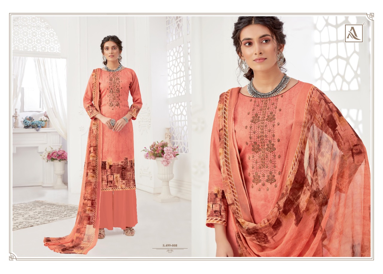 Alok suits gurleen pure cotton embroidered salwar suits Material exporter