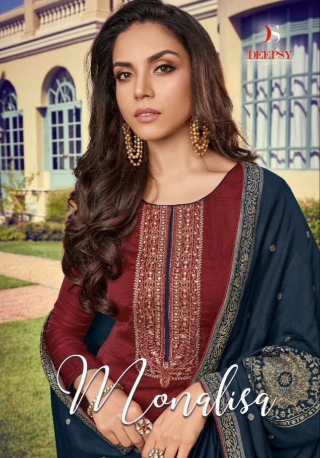 Deepsy suits monalisa fancy embroidered dress Material wholesaler