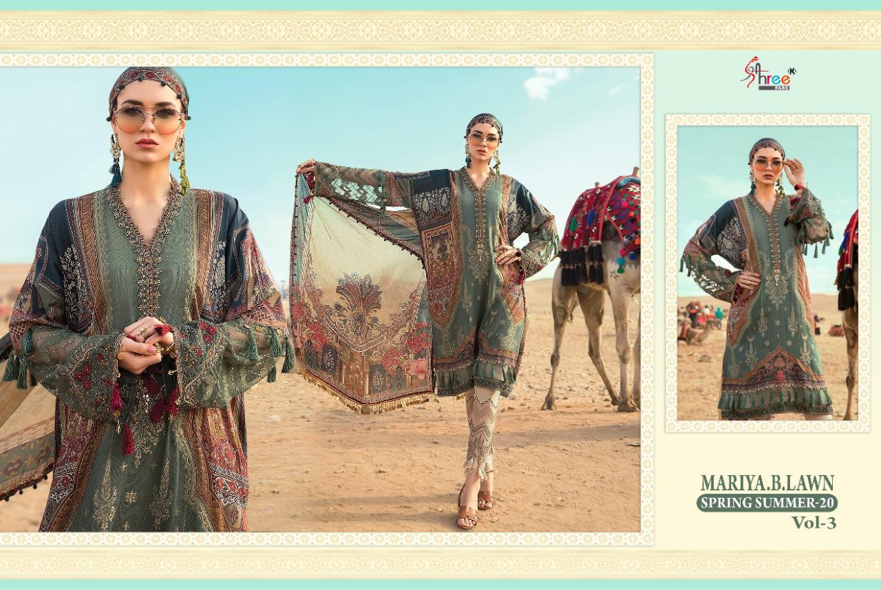Shree fabs mariya b lawn spring summer 20 vol 3 pakistani dress Material wholesaler