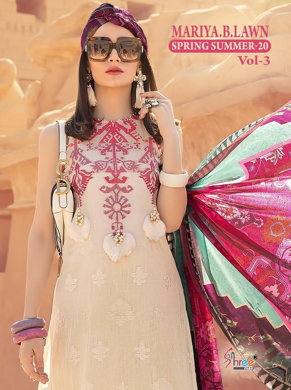 Shree fabs mariya b lawn spring summer 20 vol 3 pakistani dress Material wholesaler