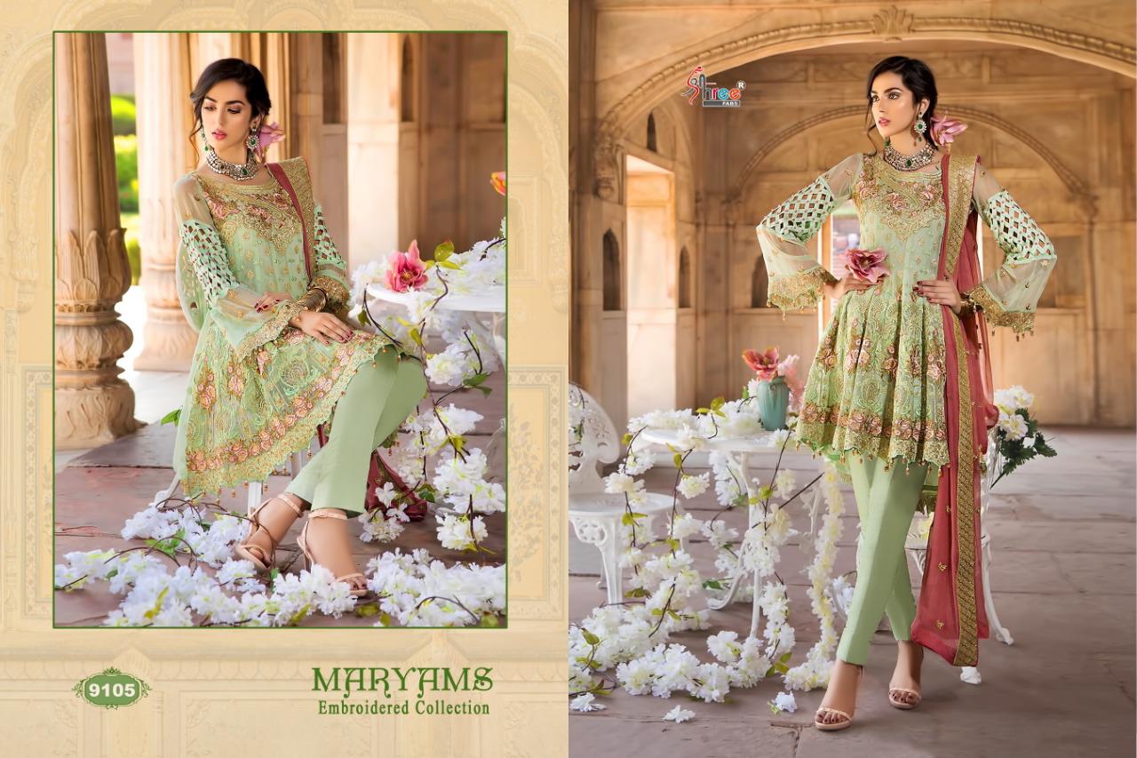 Shree fabs Mariyams embroidered salwar suits Material at wholesale prices