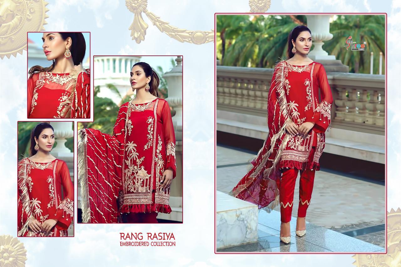 Shree fabs rang rasiya embroidered georgette salwar kameez collection wholsaler
