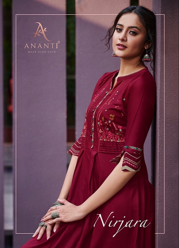 Ananti nirjara festive wear kurti with plazzo combo at wholesale rate