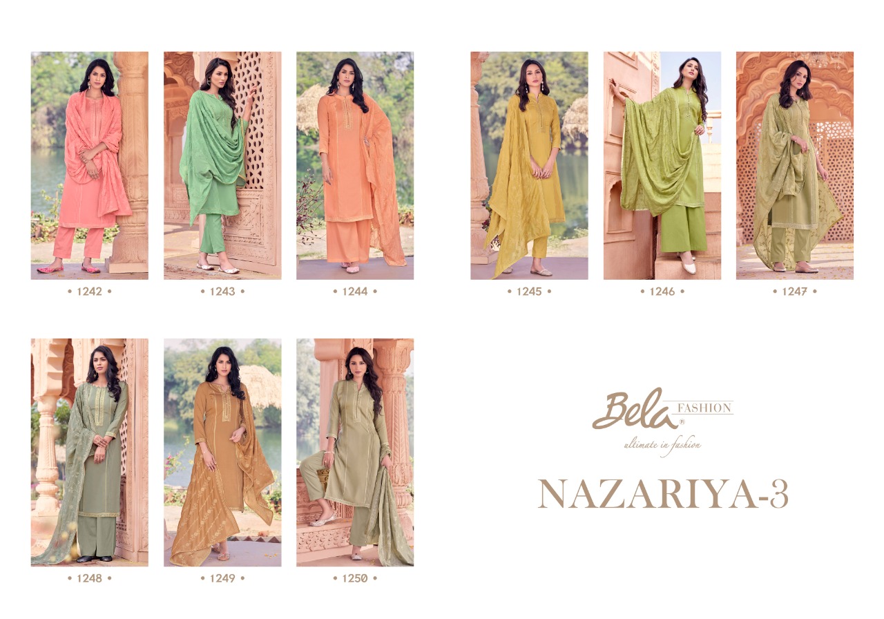 Bela fashion nazariya vol 3 beautifully designed Salwar suits catalog