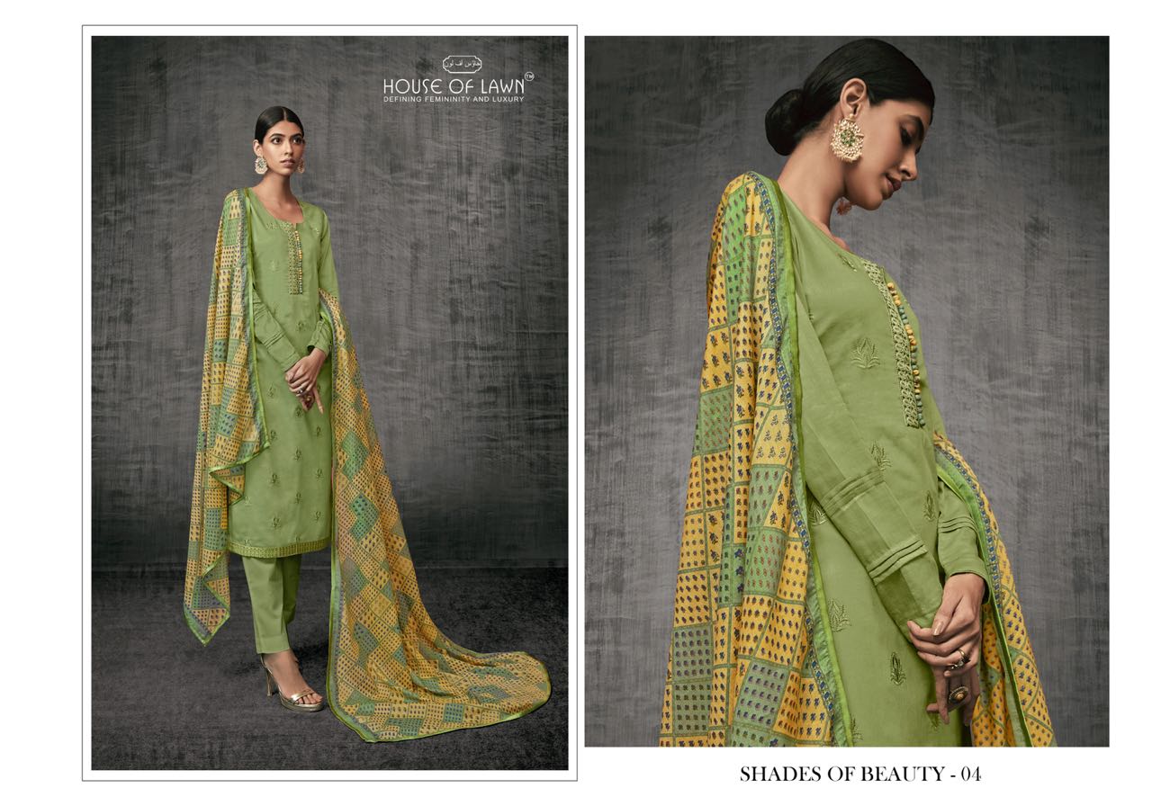 House of lawn presents shdes of beauty simple casual wear salwar kameez collection