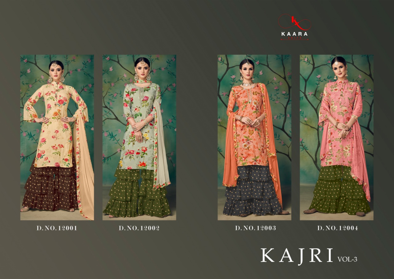 Kaara launch kajri exclusive different sarara style  salwar kameez collection