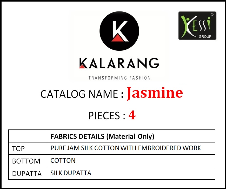 Kalarang creation jasmine Simple casual salwar kameez collection